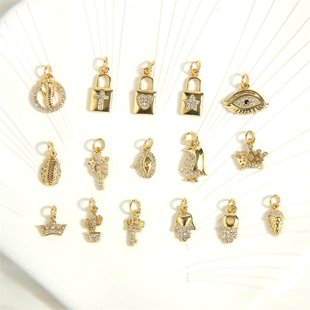 

18K Gold-Plated Evil Eye Heart Zircon Pendant