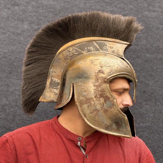 Medieval Trojan Warrior Helmet Great King Achilles Helmet Warrior Helmet Roleplay, Halloween, LARP, Christmas