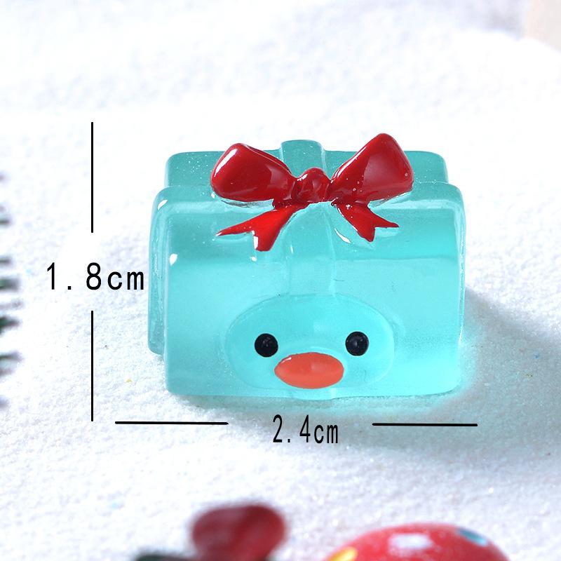 

Рождественский мультяшный светящийся в темноте утенок подарочная коробка снежная сцена маленькое украшение аксессуары синий