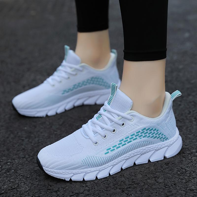 

Women s Breathable Knit Running Shoes Lightweight Casual Sneakers 35 зелёный