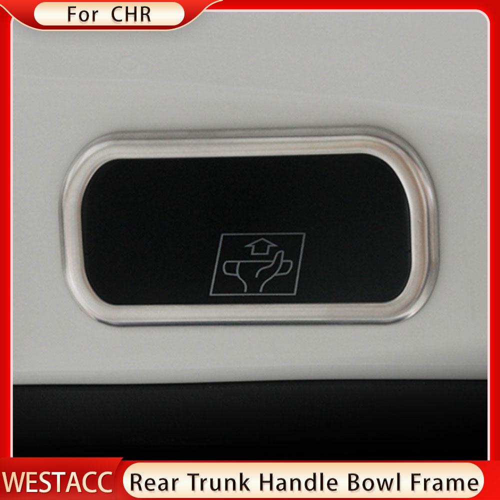 Stainless Steel Car Rear Trunk Door Handle Bowl Frame Decoration Sticker Cover Trim for Toyota CHR C-HR 2016 - 