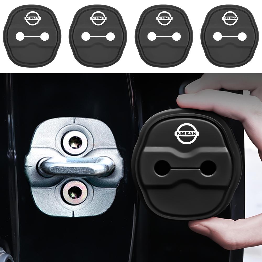2/4pcs Silicone Car Door Lock Buckle Protector Cover For Nissan Nismo X-Trail Qashqai Juke Teana J32 Serena Leaf Micra