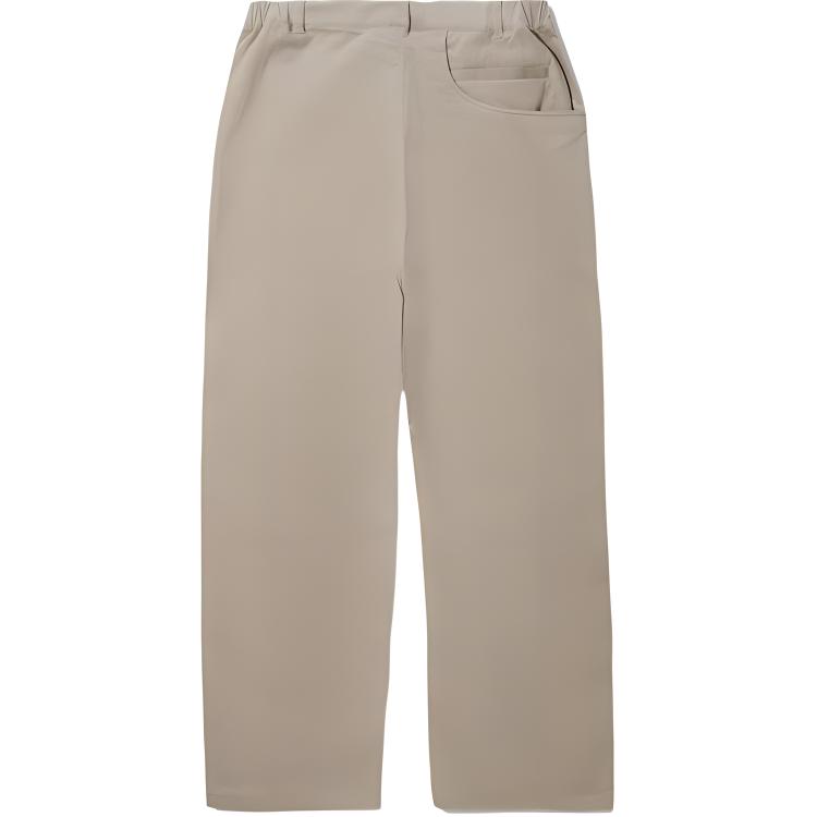 Li Ning Solid Color Mid Waist Comfortable Breathable Versatile Straight Leg Casual Pants Men bottoms Coffee-Brown AKXV265-2