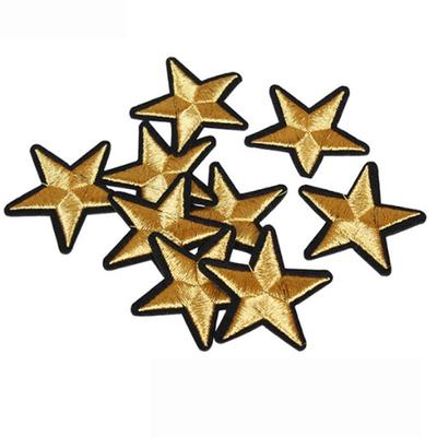 5/10 st DIY Hantverk Sy på Kläder Sytt Tyg Stryk på Lappar Stjärn Lappar Märke Klistermärken Applikation