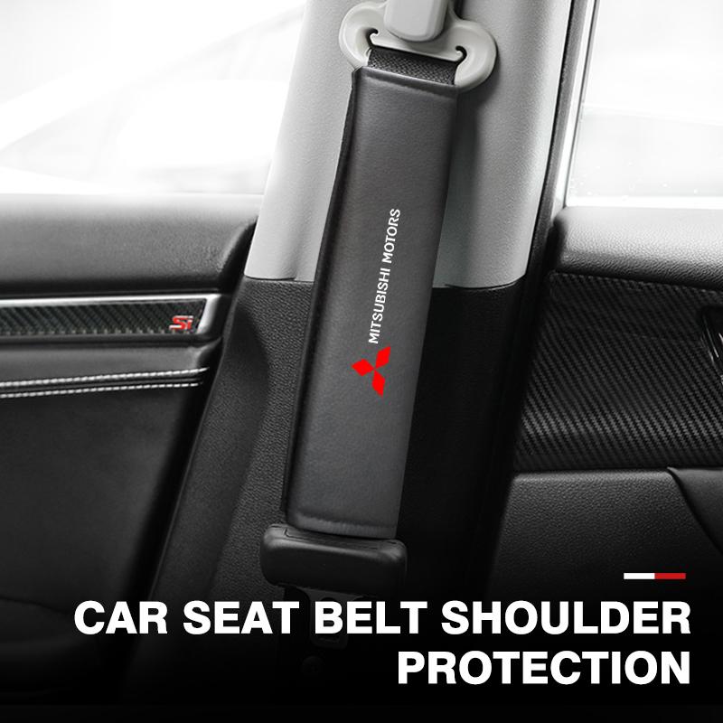 Car Seat Belt Covers Shoulder Cushion Protector Pad For Mitsubishi Outlander Lancer L200 ASX Pajero Grandis Eclipse