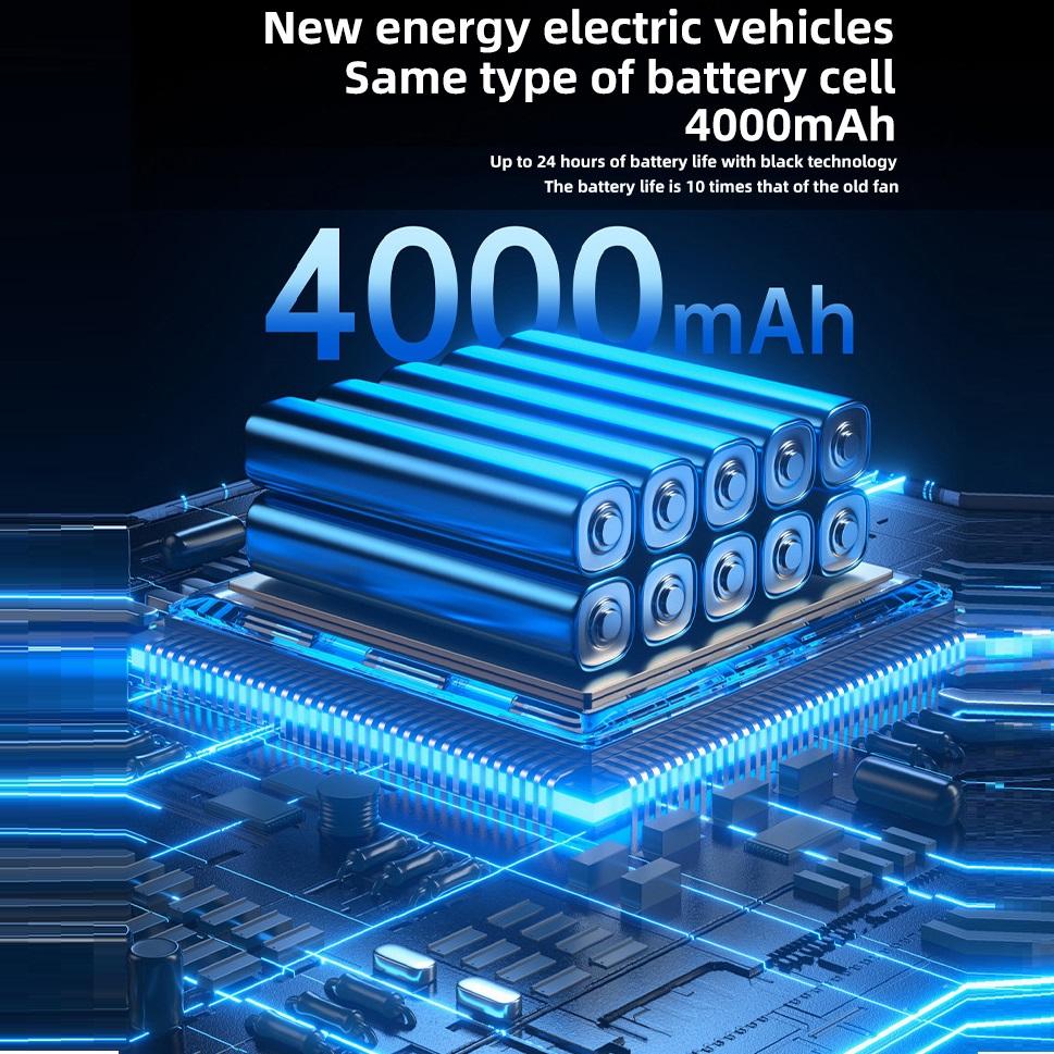 New Hanging Neck Fan USB Charging Portable Small Fan Student Office Sports Digital Display Hanging Neck Fan Portable Summer cool