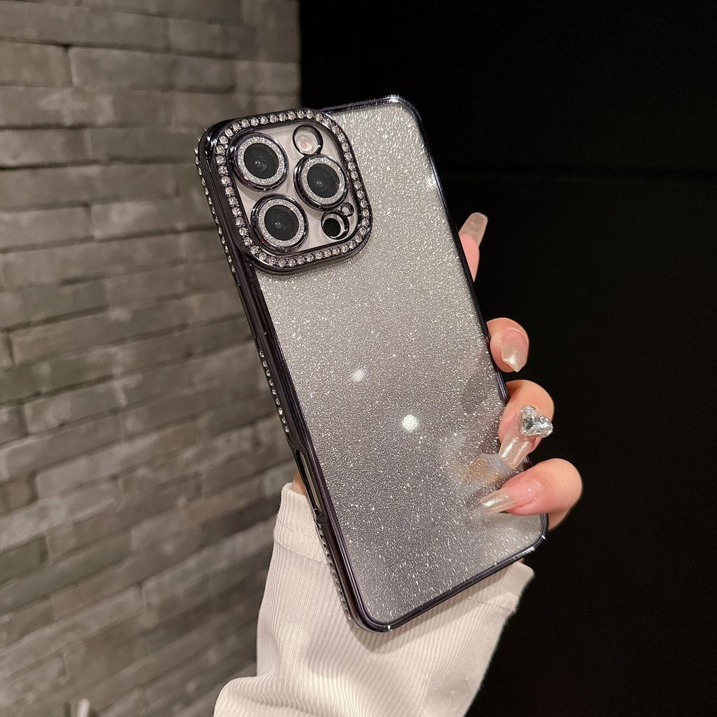Luxury Plating Gradient Glitter Clear Case For iPhone 16 15 14 13 12 11 Pro Max 16Pro For Ultra Slim Shockproof Bumper Cover