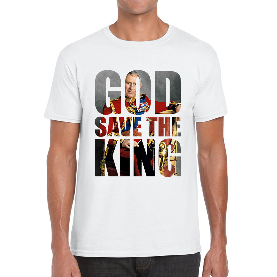 Боже, храни короля Коронация Короля Карла III 2023 Правящий Монарх Англии CR III Его Величество Мужская Футболка Топ XL