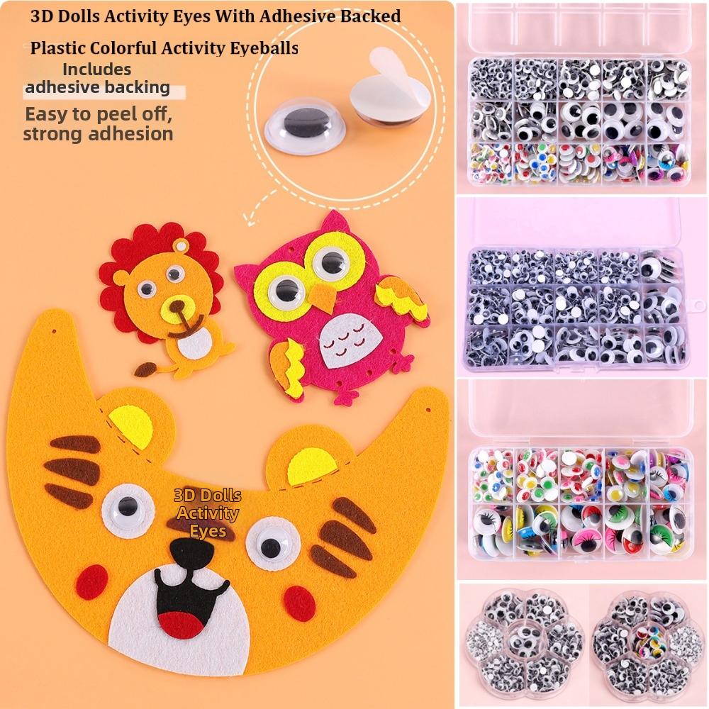 50/100pcs/bag Plastic Dolls Activity Eyes DIY Wiggling Moving Eyes Kids Stuffed Animals Plush Eyes