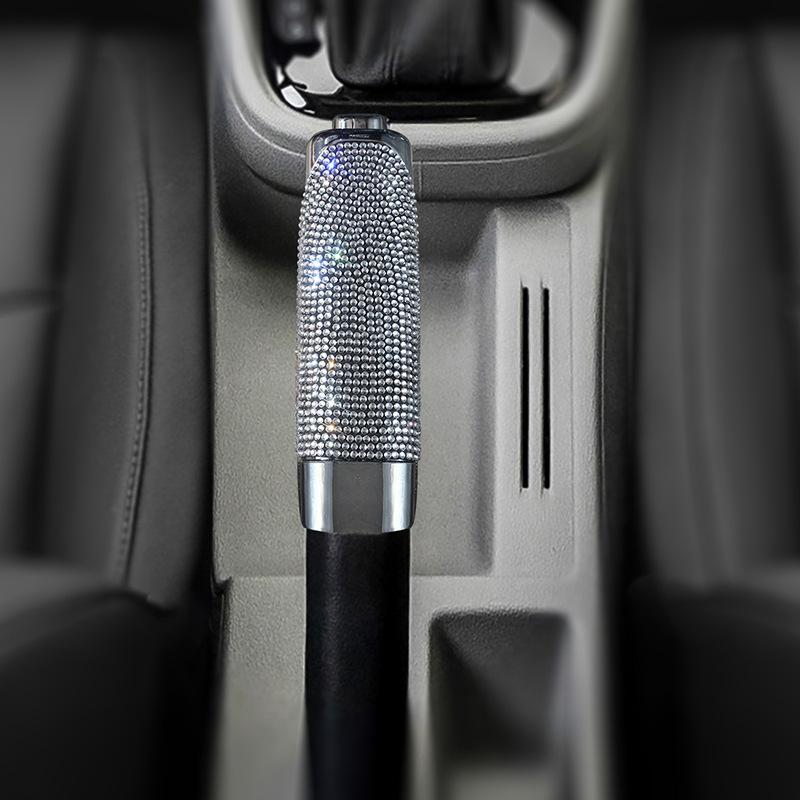 Universal Crystal Car Handbrake Covers Anti-slip Auto Gear Shift Collars Diamond Car Bling Accessories Interior for Woman Girls