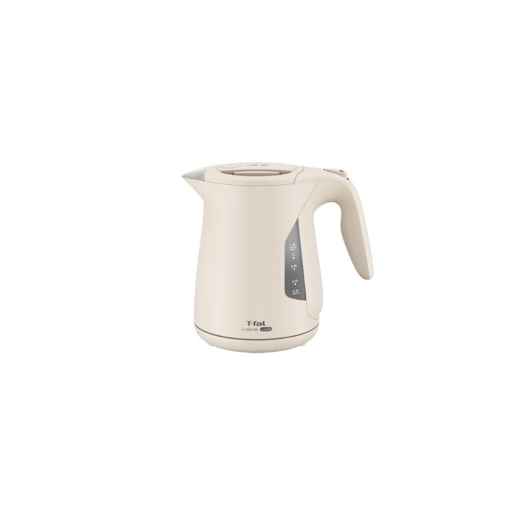 Tefal Electric Kettle 1.2L Large Capacity, Spill-Proof Lock, "Justin Lock Ivory," Steam-Saving Design, KO590AJP