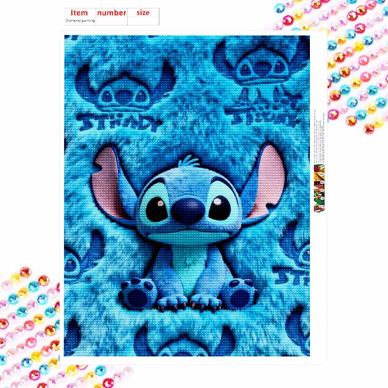 Disney Stitch Diamond Painting Kit 5D DIY, Suitable for Beginners and Craft Lovers, Interior Space Decoration