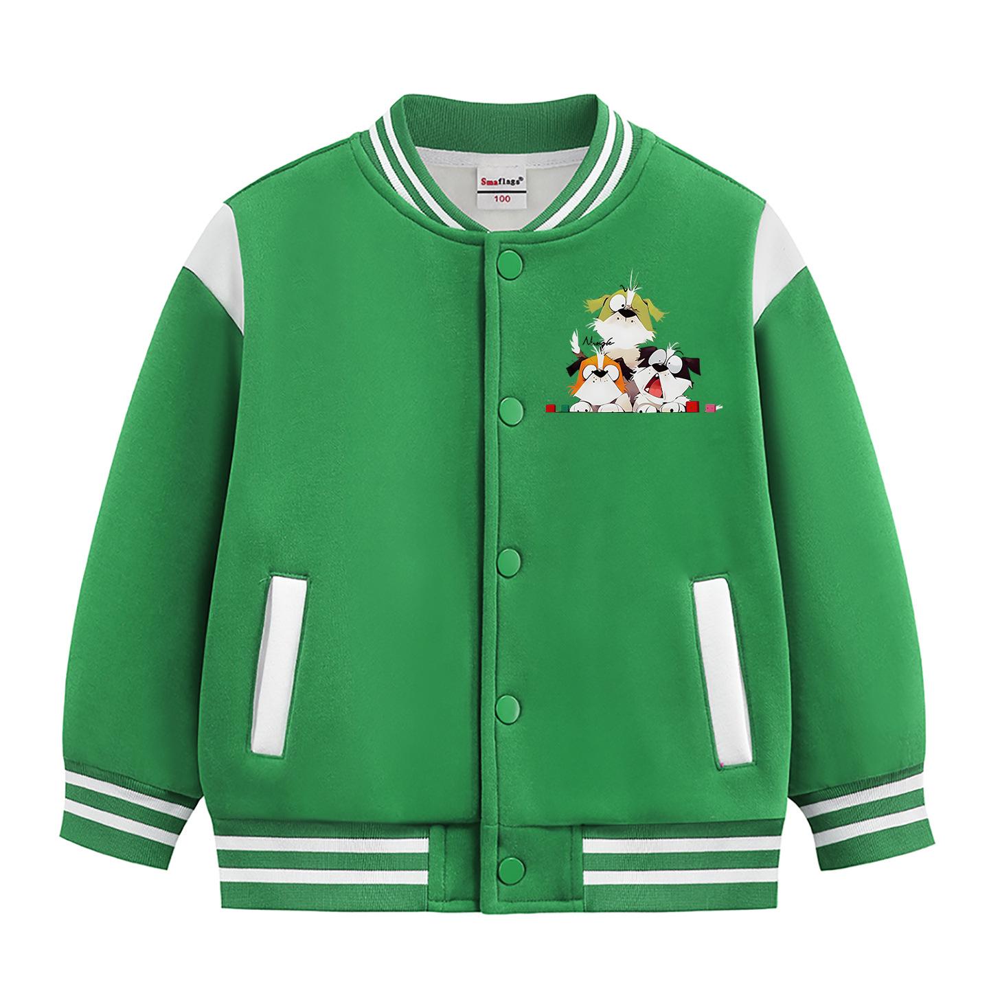 Boys  & Girls  Thick Fleece-Lined Baseball Jacket - Autumn/Winter 2026 Collection 100cm (Height: 90-100cm)