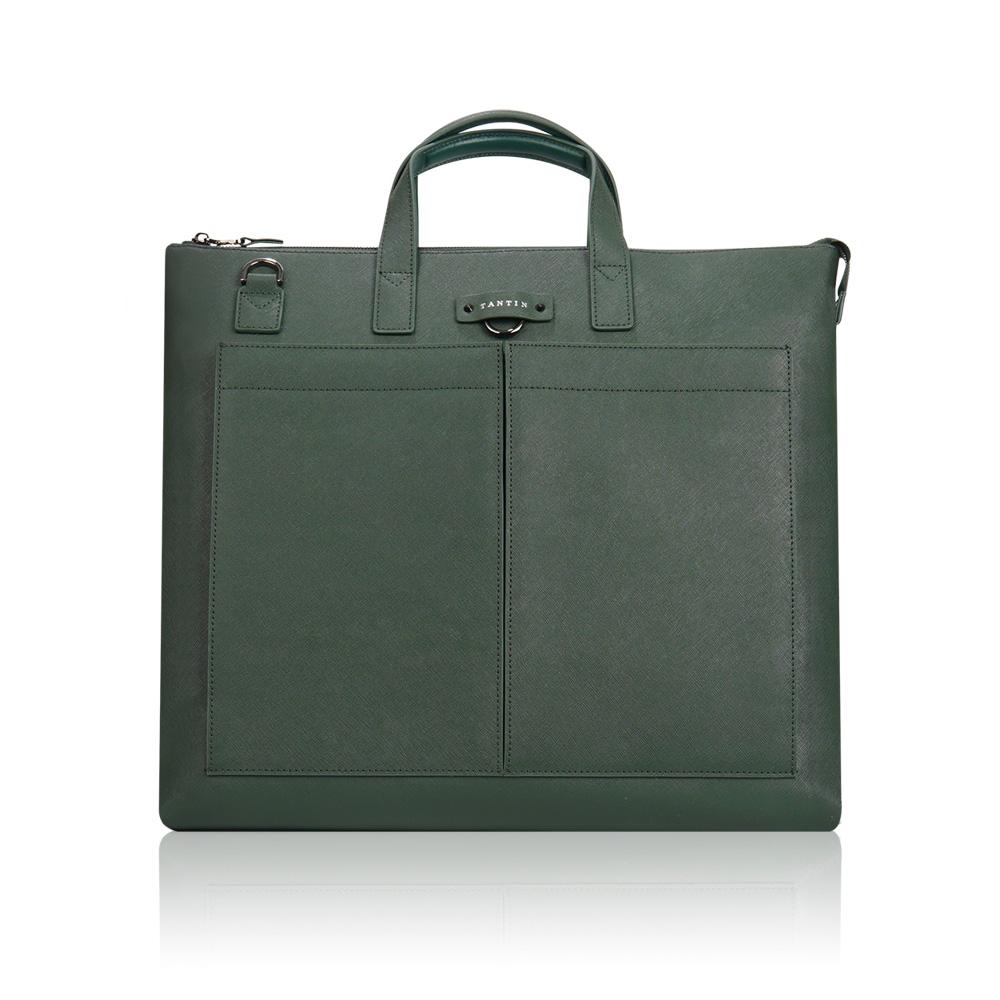 Tantin Leather Men'S Tote Bag T21355 Helmet Bag Green