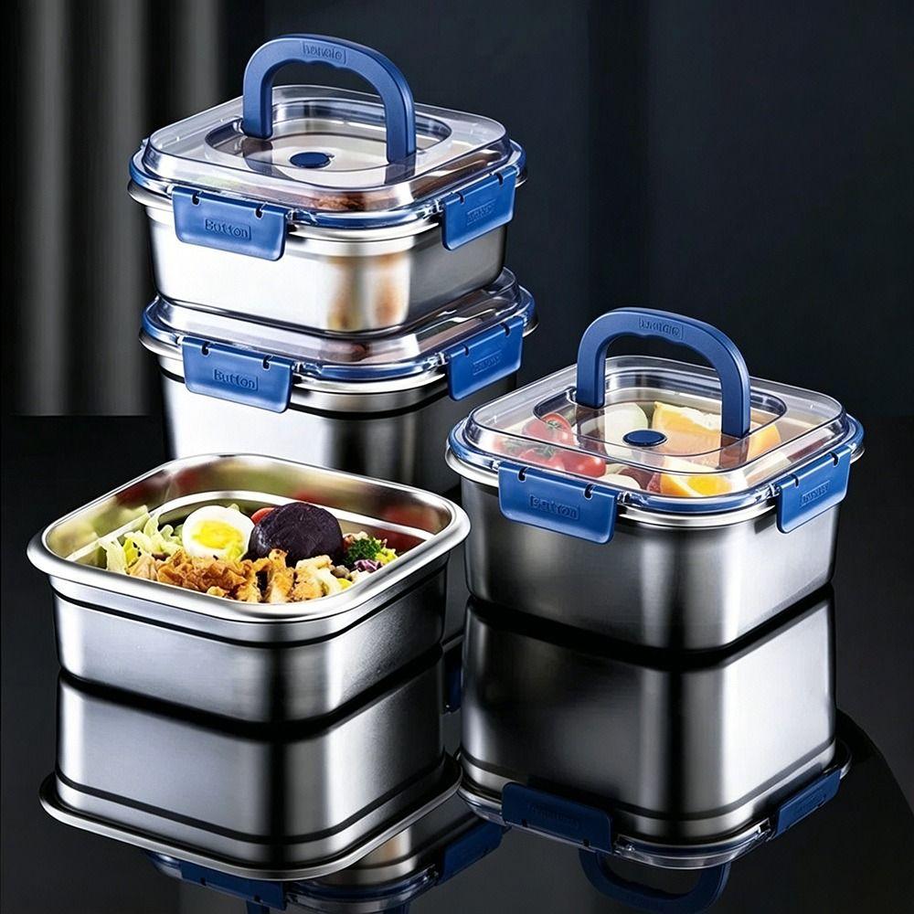 Stainless Steel Freshness-Keeping Box Leakproof Lunch Box Anti-Drip Sealed Storage Box  Picnic