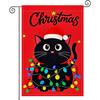 Christmas Black Cat Garden Flag  | Double-sided Holiday Garden Flag Featuring a Cute Black Cat, Sweet for Your Back Porch, Flower Bed, and Yard