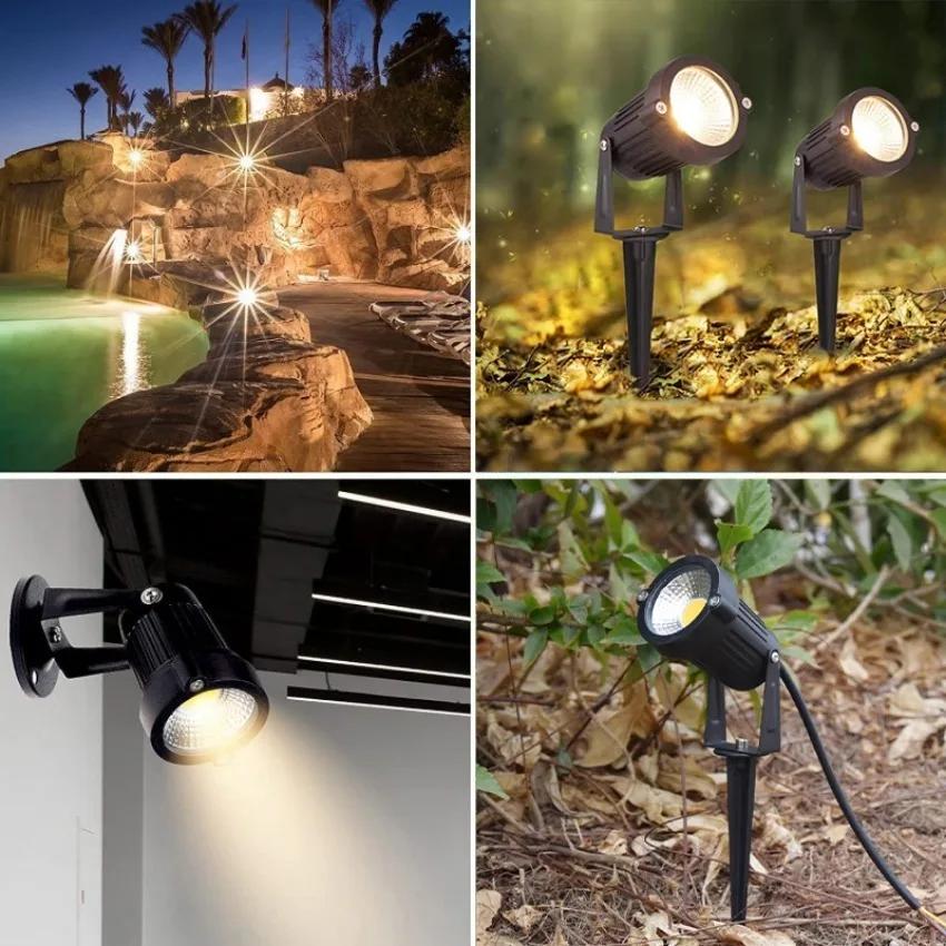 Outdoor LED Waterproof Lawn Light 5w 7w Household Long Nail Lawn Lamp Terrace Garden Path Landscape Decoration Lamp Spotlight
