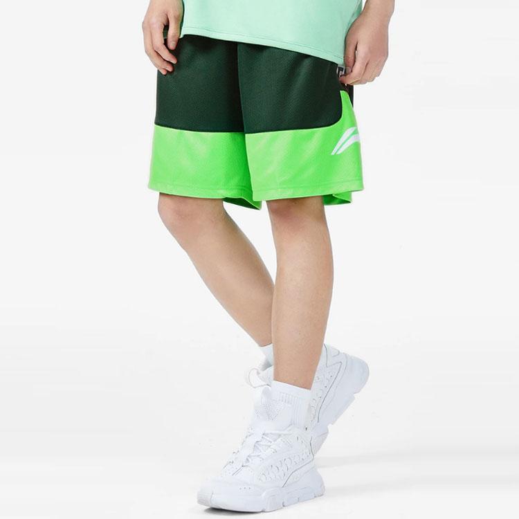 Li Ning X Jon Burgerman Artist Collaboration Series Logo Print Spliced Loose Fit Competition Shorts Men Shorts AAPR371-5