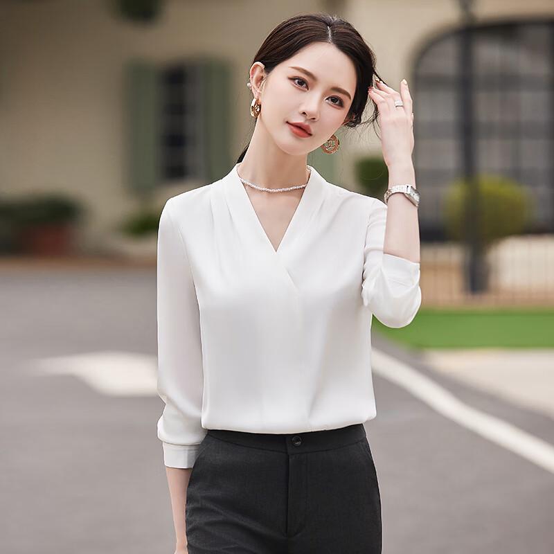 Women's V-Neck Chiffon Professional Blouse