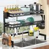 Sink Rack with Utensil Cutting Board Holder Large Capacity Sink Dish Storage Rack Drainer Kitchen Organizers Home Accessories
