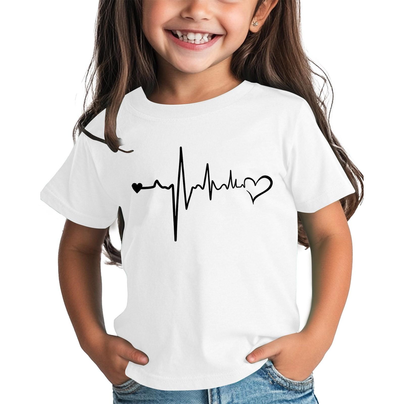 

Рубашка на День святого Валентина для малышей, девочек и мальчиков, милые футболки с сердечками, детские футболки на День святого Валентина 160 белый