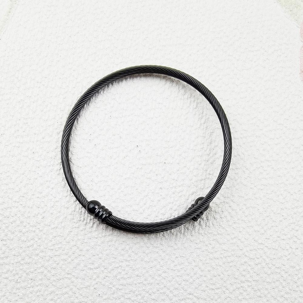 

Водонепроницаемый невыцветающий браслет-манжета из нержавеющей стали для DIY с резьбовым колпачком для мужчин и женщин чёрный