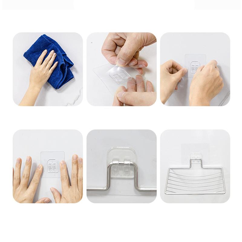 1/2pc Stainless Steel Soap Rack No Punching Wall Mounted Single Layer Soap Rack Home Bathroom Drainage Soap Storage Holder