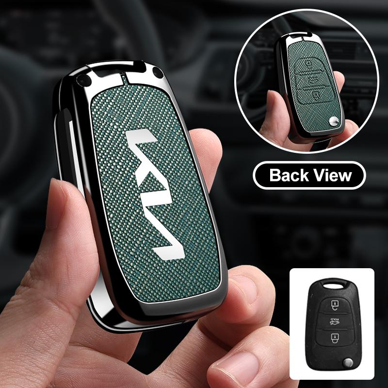 Car Flip Key Case Cover Shell Bag Holder For Kia Soul Venga Picanto K2 K5 Rio 3 Sorento Ceed Sportage Cerato Optima Accessories kxnhz00