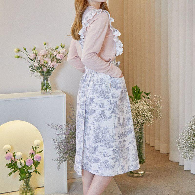 The Warmth Florist Frill One-Piece Apron_Gray