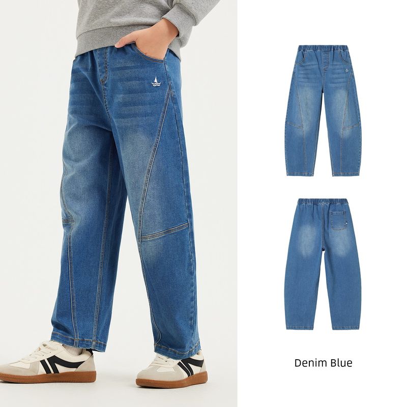 Navigare Italian Small Sailboat Boys' Jeans 2026 Spring New Unisex Children's Thin Jeans