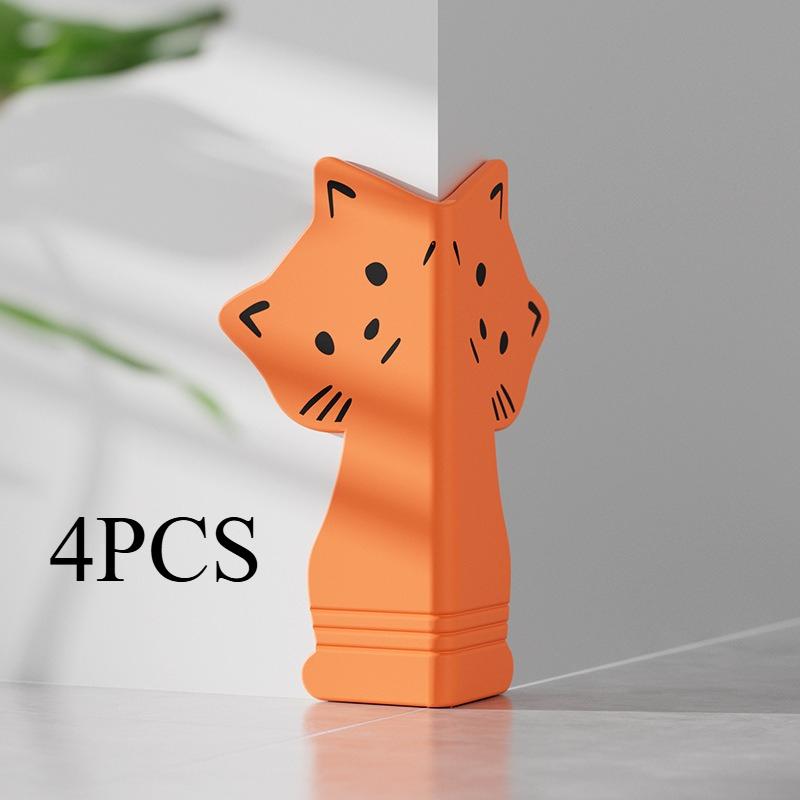 4pcs.2025 New Silicone Cartoon Corner Protectors, Full-Wrap Adhesive Guards for Table & Wall, Baby Home Safety Bumpers.