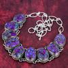 Purple Copper Turquoise Necklace 925 Sterling Silver Jewelry, Gemstone Adjustable Chain Necklace, Gift For Her Handmade Dainty Jewelry