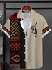 Vintage Summer Ethnic Style Graphic 3D Print Lapel Men Shirt Casual Comfortable Short Sleeve Shirt Street Shirts Man's Clothes