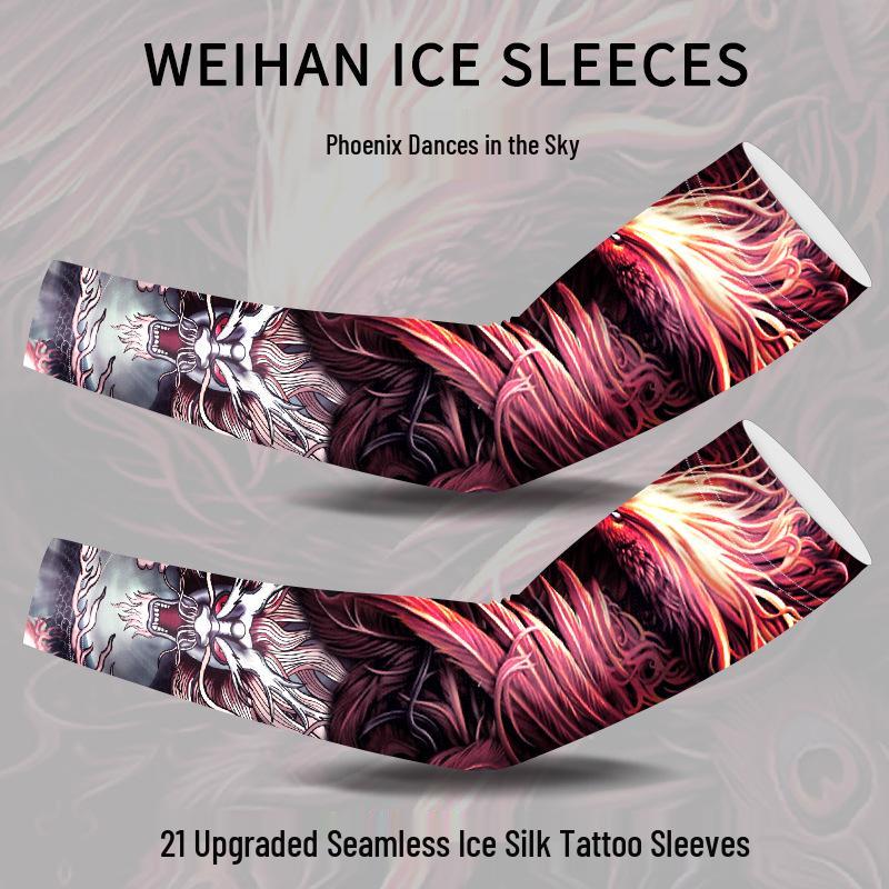 

Мужские велосипедные рукава из ледяного шелка для защиты от солнца - Дышащие, бесшовные, с цветочным принтом One Size