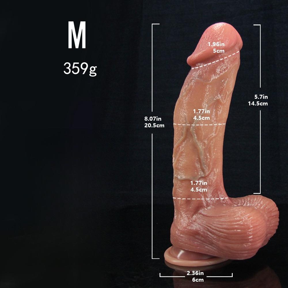 Ultra Realistic 12.2” Silicone Dildo with Strong Suction Cup, Curved Beginner Penis Toy for G-Spot & Anal Play, Hands-Free Adult Sex Toy