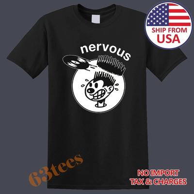 Nervous Records Men's Black Size S To 5XL