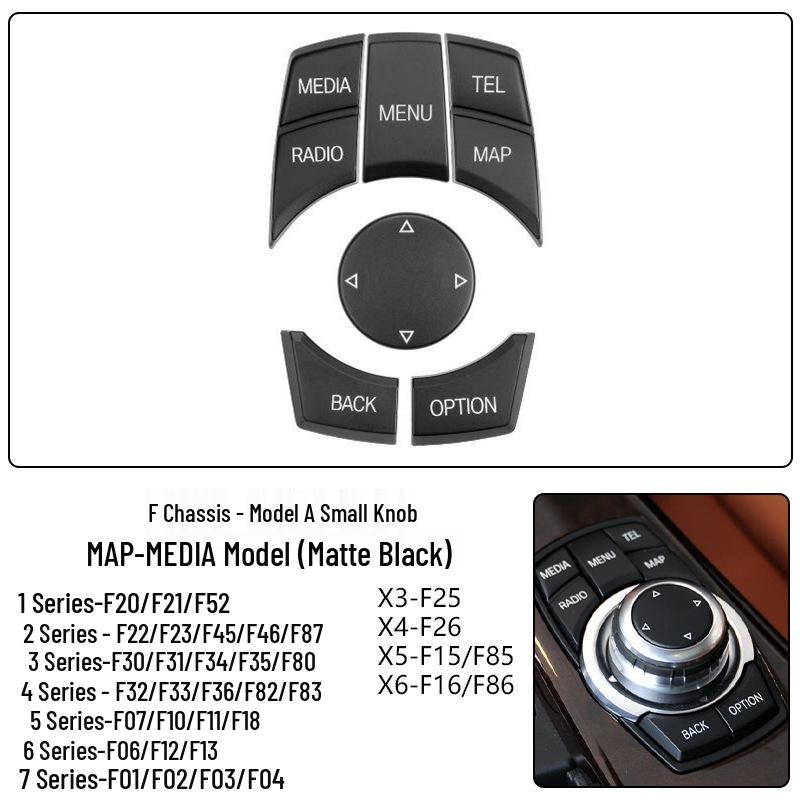 Compatible with BMW Series 1-7, X3, X4, F10, F18, F30, F02 - Multimedia Knob Button Switch