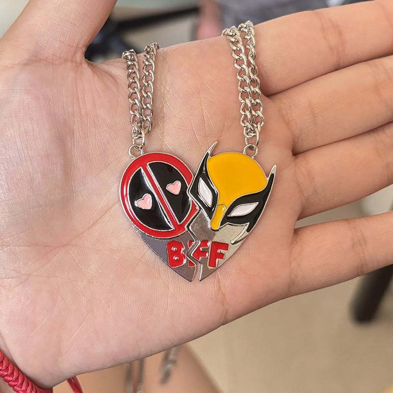 Superhero Stylish Jewelry Featuring Deadpool And Wolverine In Durable Alloy For Everyday Wear