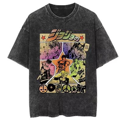 חולצת טי פופולרית מכותנה רחיצה של Jojo's Bizarre Adventure Jojo Bloodline, נוחה ונושמת, נמכרת היטב