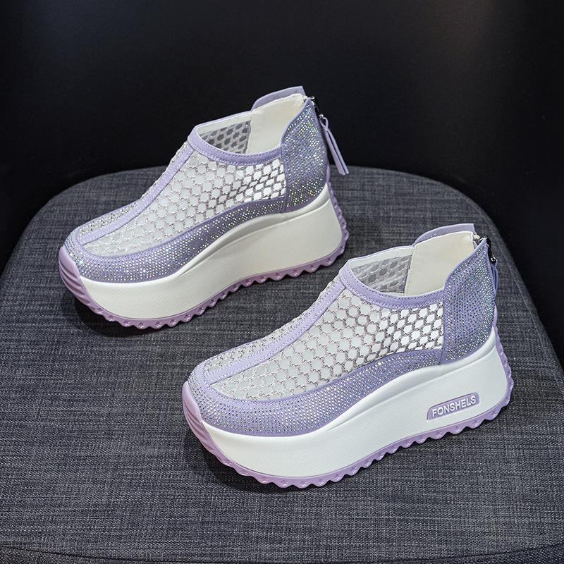 Dad Shoes Hollow Women's Sandals 2025 Summer New Round Head Special Mesh Breathable Casual Fashion Explosion Thick Sole Increased