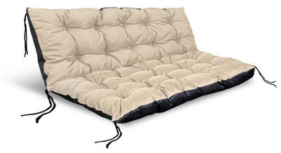 Set of Garden Cushions 120/80 Cm + 120/40 Cm for a Bench, Waterproof, Beige Pallets