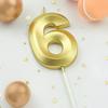 1pc-Birthday Candle Golden Number 0-9 Smoke Free Birthday Cake Insert Party Candle Decoration Anniversary Cake