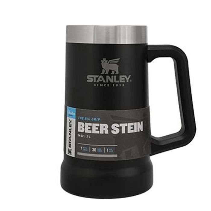 Isolier-Bierkrug - Stahl - 70CL - Mattschwarz - QuadVac-Isolierung - Unisex