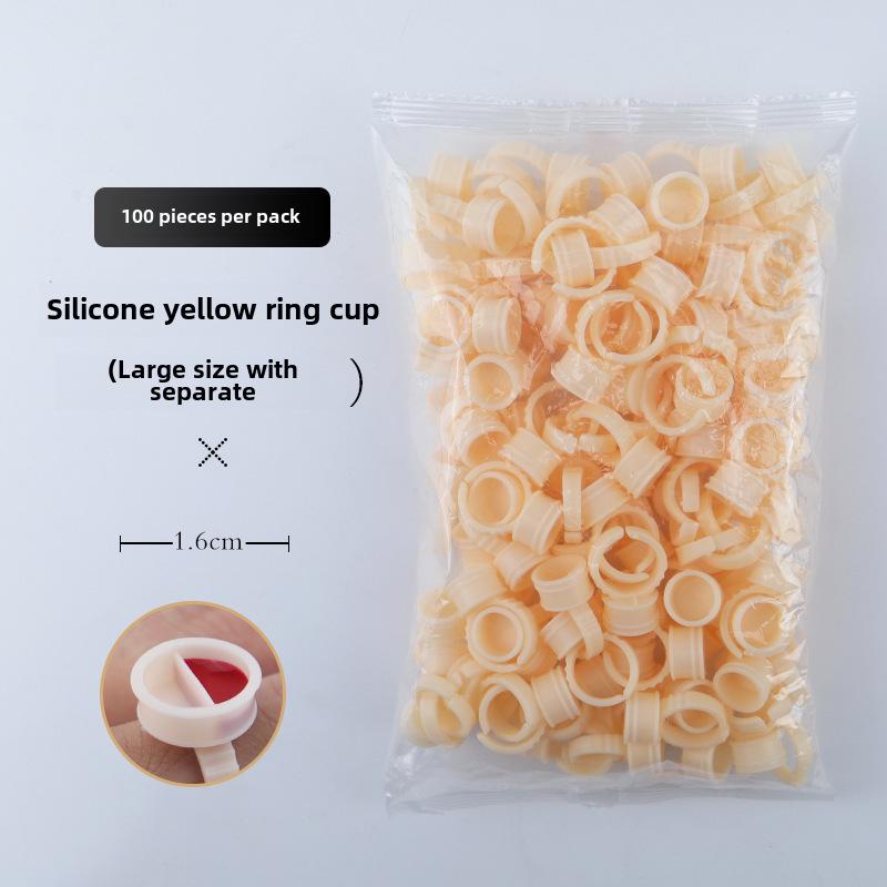 Large Semi-Permanent Tattoo Ring Cups & Eyelash Grafting Tool Set