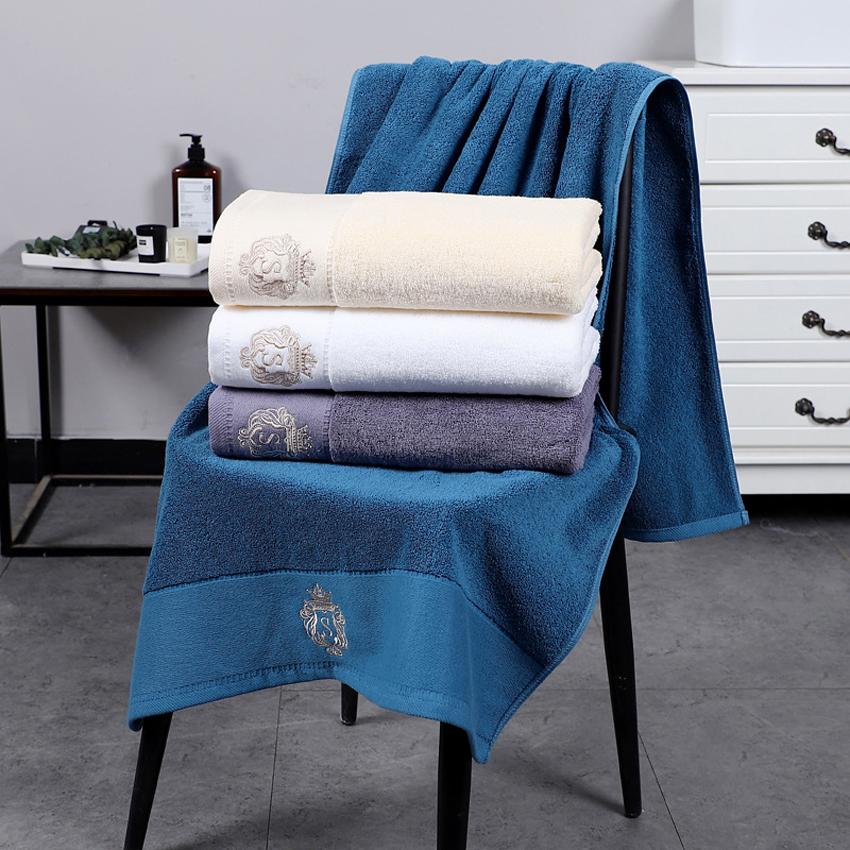 Cotton Luxury Thick Bath Face Towel Crown Embroidery Five Star Hotel Quick-Dry Bath Towels Set Adult Home Bathroom Toalha Toalla