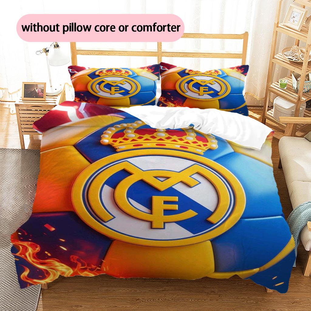 Set cu cuvertură și fețe de pernă cu model de desene animate Decorare casă Cadou de ziua de naștere (1 * husă de pilotă + 2 * fețe de pernă, fără miez)