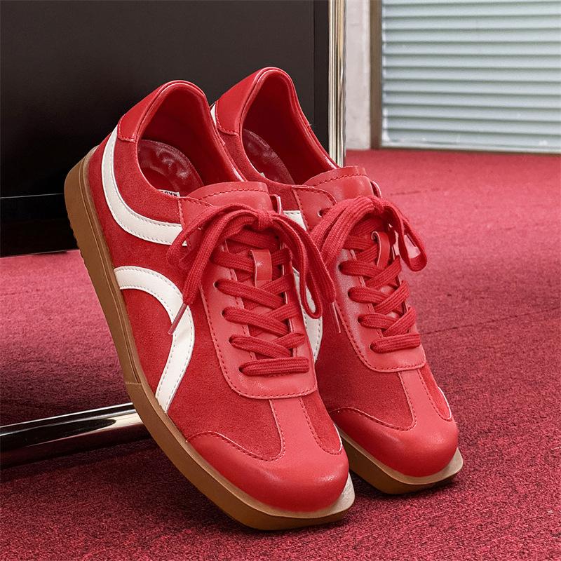 Red Dexun shoes, new summer casual board shoes, racing shoes, breathable Forrest Gump shoes