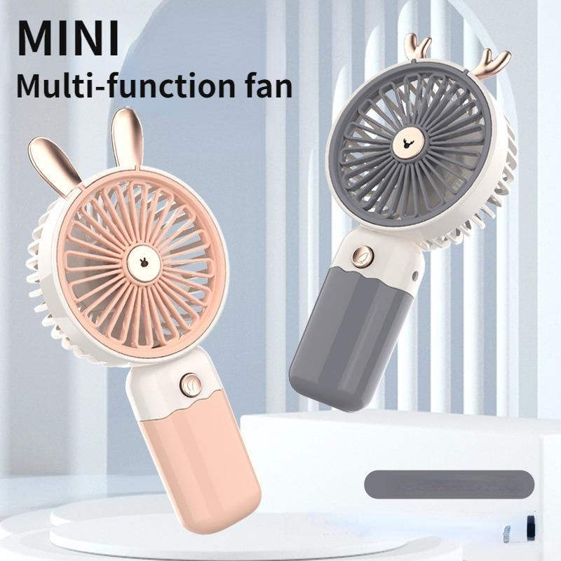 

Cartoon cute mini small fan USB charging student children portable hand holding big wind fan синий
