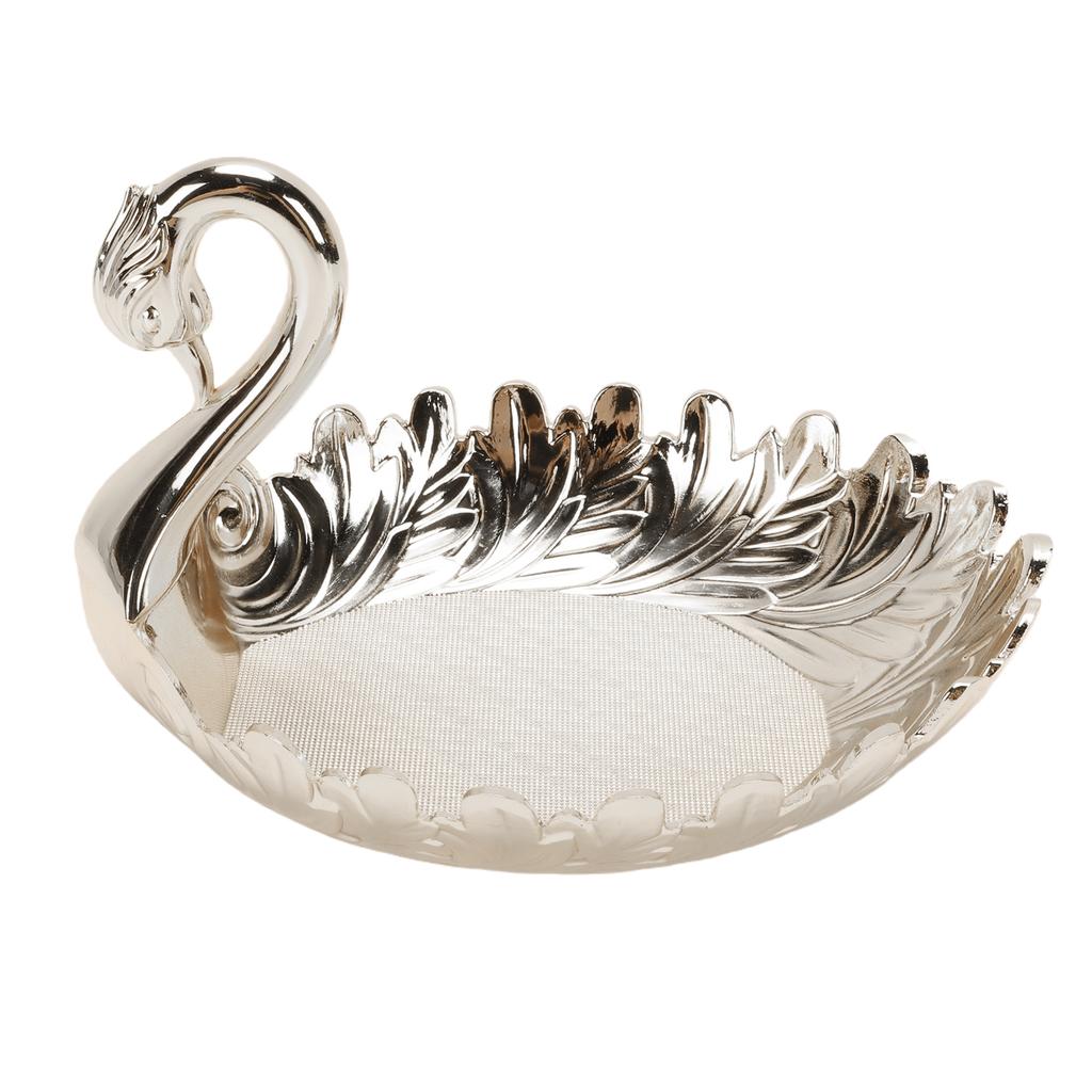 Metal Fruit Bowl Vintage Exquisite Peacock Shape Decorative Plate for Snacks Nuts Dried Fruits