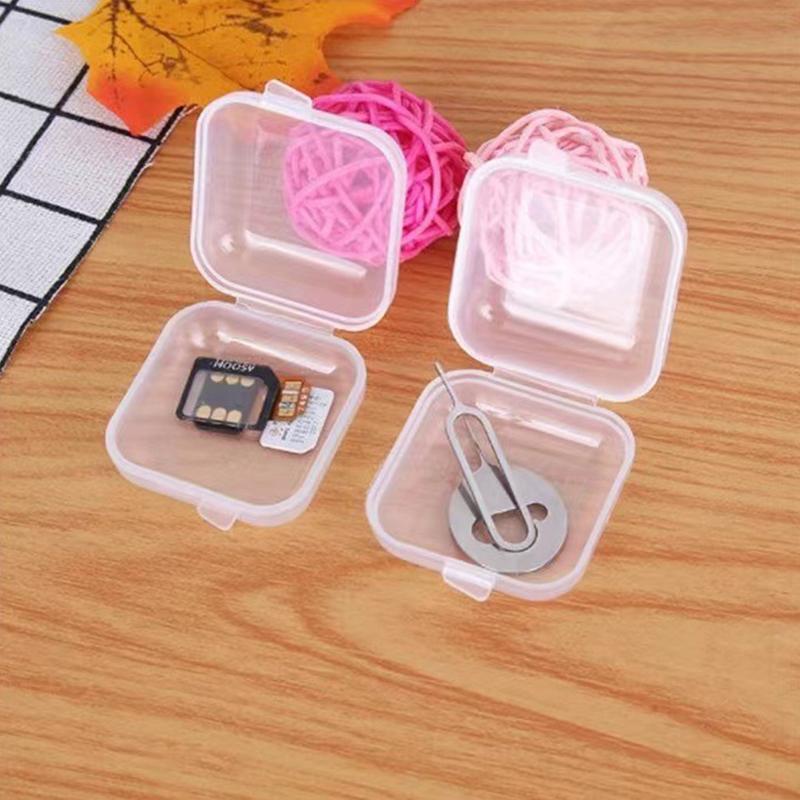 10Pcs Mini Storage Box Transparent Square Plastic Case Earring Ring Jewelry Packaging Portable Grocery Storager